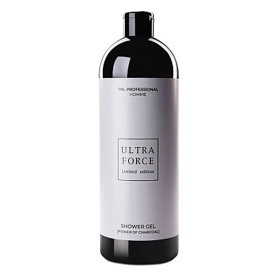 TNL, Ultra Force - мужской гель для душа с черным углем, 1000 мл