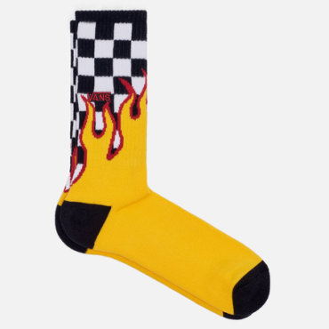 Носки Vans Flame Check Crew, цвет оранжевый, размер 38.5-42 EU