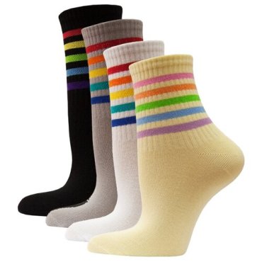 Носки женские яркие с полоской HOSIERY 71400 р 23-25 (36-39 размер обуви) микс 1 4 пар