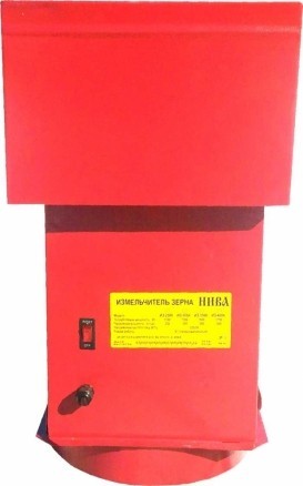 Зернодробилка Нива ИЗ-300, 1,5 кВт, 300 кг/час, бункер 15л, размеры 260*260*400мм