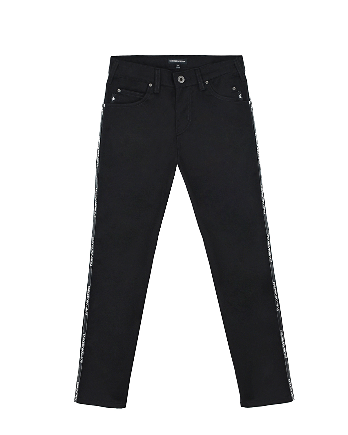 Черные брюки с лампасами Emporio Armani детские