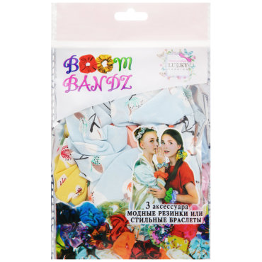Набор резинок Lukky Fashion Boom Bandz текстильные из 3х аксессуаров Лето