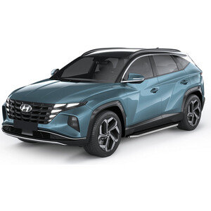 Пороги на автомобиль ''Premium'' Rival для Hyundai Santa Fe IV рестайлинг (2021-н.в.), Tucson IV (2021-н.в.), 180 см, 2 шт., алюминий, A180ALP.2313.1