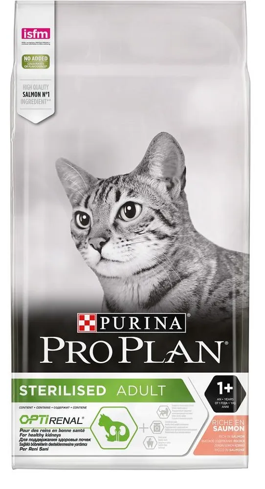 Сухой корм ProPlan для стерилизованных кошек и кастрированных котов, лосось, 10кг