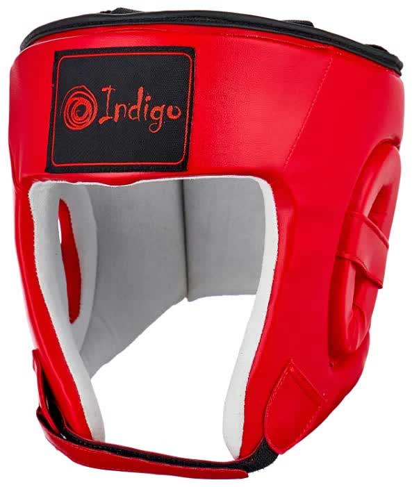 Шлем боксерский тренировочный INDIGO PU, PS-827, Красный, S