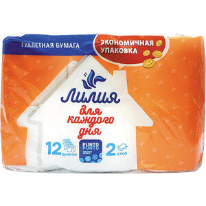 Туалетная бумага Лилия 2 сл. 12 шт.