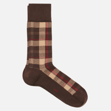 Носки Burlington Heritage Check, цвет коричневый, размер 40-46 EU