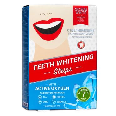 GLOBAL WHITE Полоски отбеливающие 7 пар (14 шт)