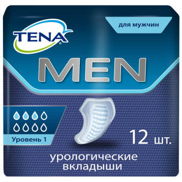 Прокладки урологические для мужчин Tena Men Level 1 3 капли 12 штук