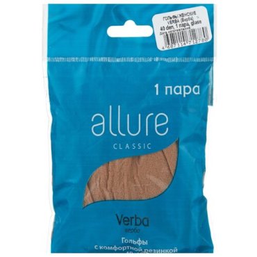 Капроновые гольфы ALLURE Verba 40 den, размер универсальный, glase