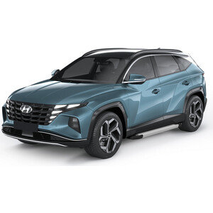 Пороги на автомобиль ''Silver'' Rival для Hyundai Santa Fe IV рестайлинг (2021-н.в.), Tucson IV (2021-н.в.), 180 см, 2 шт., алюминий, F180AL.2313.1