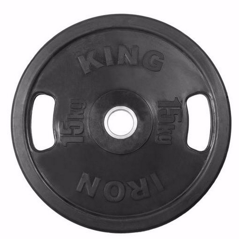 Диск евро-классик с двумя хватами Iron King 15 кг, черный