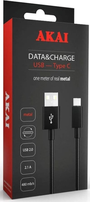 Дата-кабель разъем Type C 1м Akai CE-442B