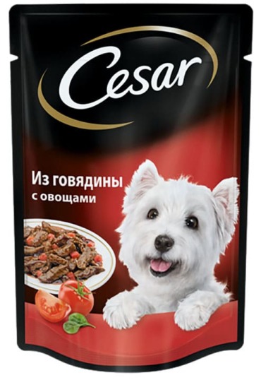 Корм для собак говядина с овощами Cesar 100г