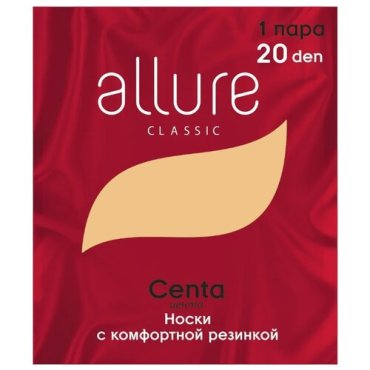 Капроновые носки ALLURE Centa 20 den, размер универсальный, glase