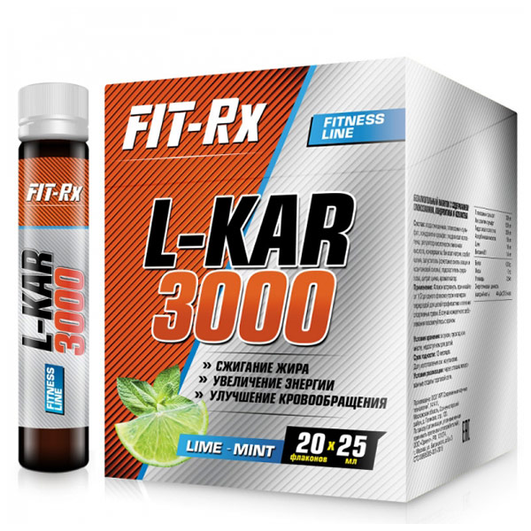 Жиросжигатель FIT-Rx L-KAR 3000 лайм-мята 20 шт. по 25 мл