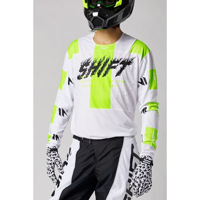 Велоджерси Shift Black Label Flame Jersey, White, 2021 (Размер: M)
