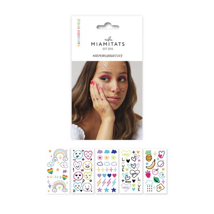 Miami Tattoos, Набор переводных тату Rainbow Smile
