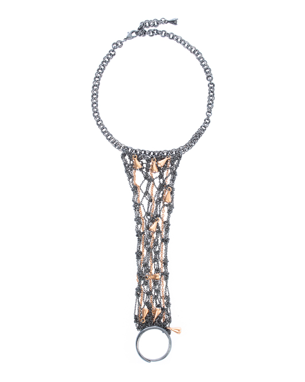 кольцо-браслет MIDGARD WebOfLife5638/2 UNI черный+золотой