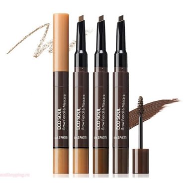 тушь-карандаш для бровей the saem eco soul brow pencil & mascara