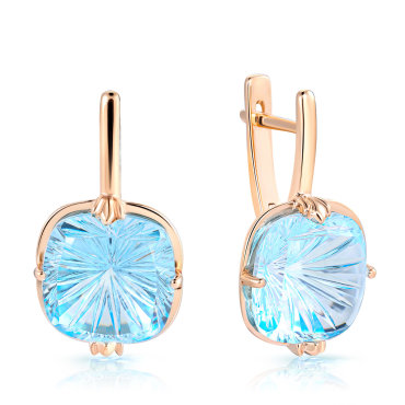 Серьги с английским замком из золота 021401Т