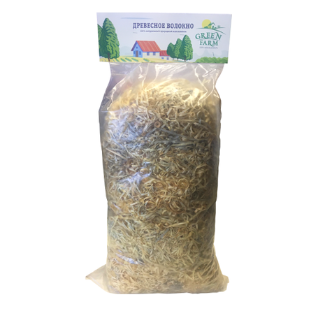 Green Farm Древесное волокно для наполнения клеток животных, без добавок, 1 кг