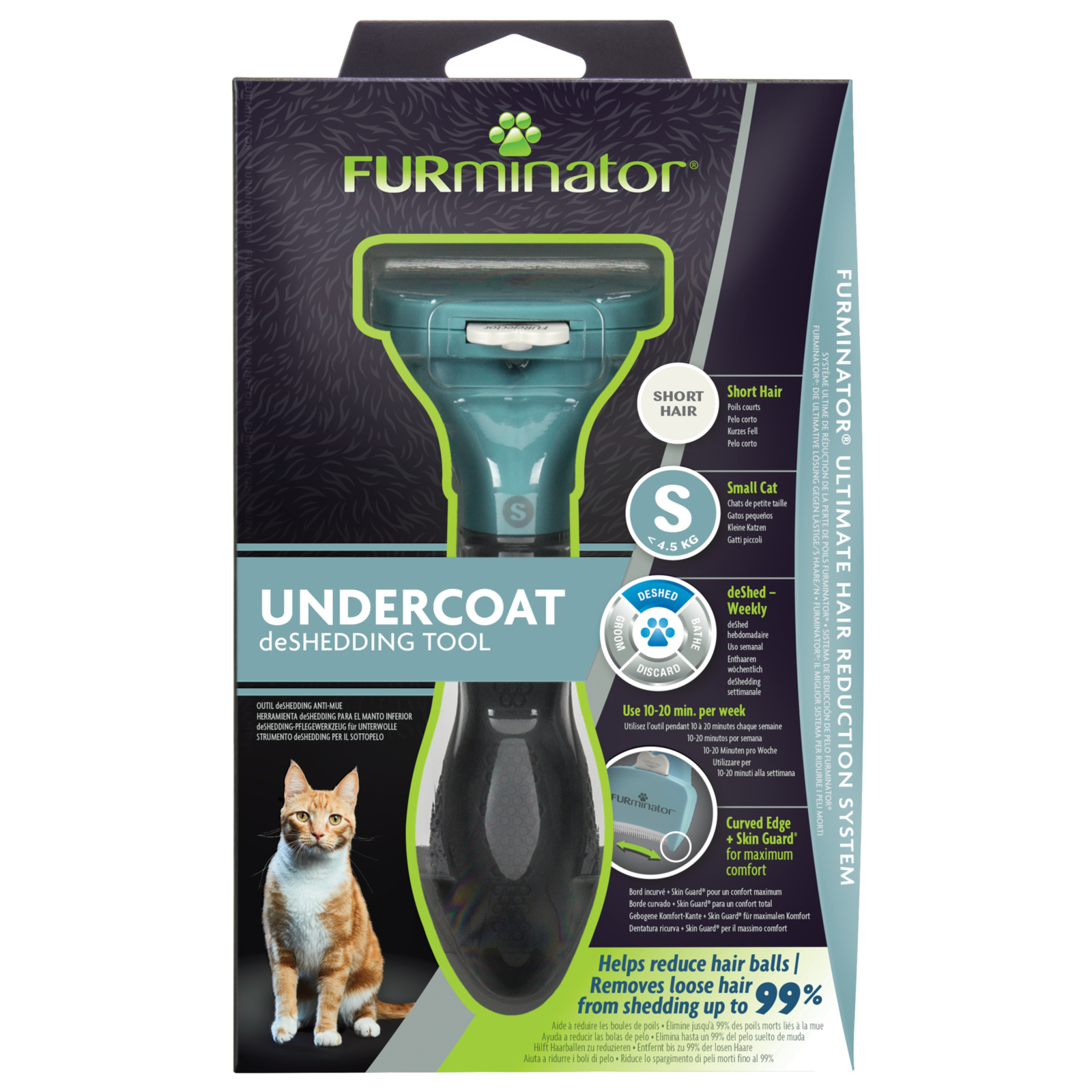 FURminator фурминатор S для маленьких кошек c короткой шерстью (201 г)