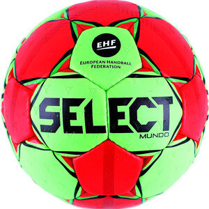 Мяч гандбольный Select Mundo арт. 846211-443, Senior (р.3), EHF Appr., ПУ, руч.сш, зелено-красно-черный