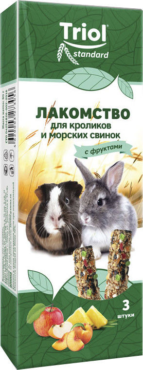 Лакомство для кроликов и морских свинок Тriol Standard с фруктами 100г (упаковка 3 шт.)