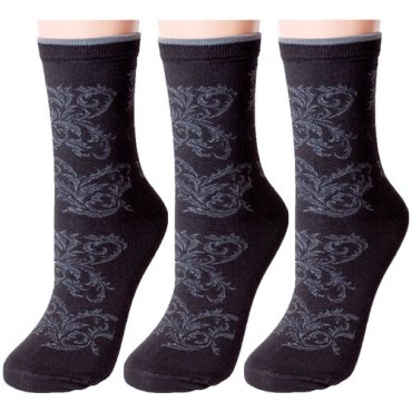 Комплект из 3 пар женских носков RuSocks (Орудьевский трикотаж) черные, размер 23-25
