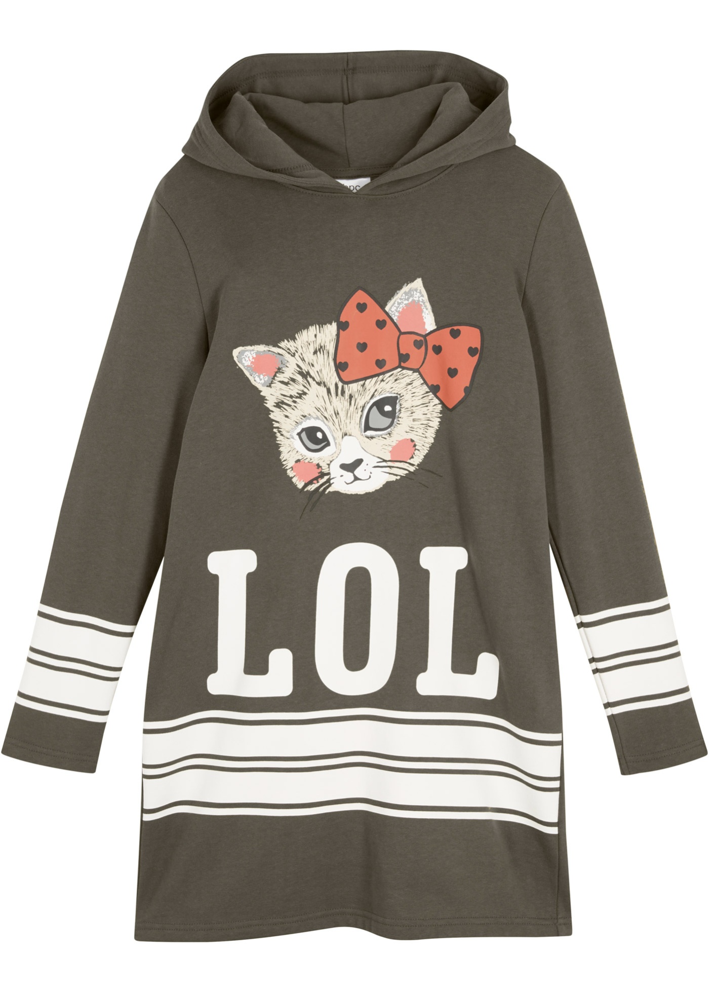 Платье трикотажное с капюшоном bonprix