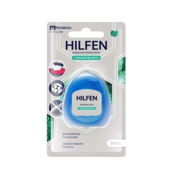 Зубная нить BC Hilfen с ароматом мяты, 50 м.