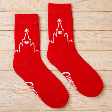 Носки NoBrand Шагаю по Москве красные 35-39
