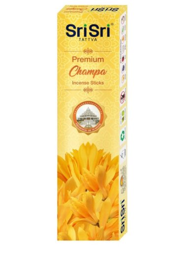 Палочки для благовоний Премиум Чампа (цветка желтой Плюмерии),100 гр. Sri Sri Tattva