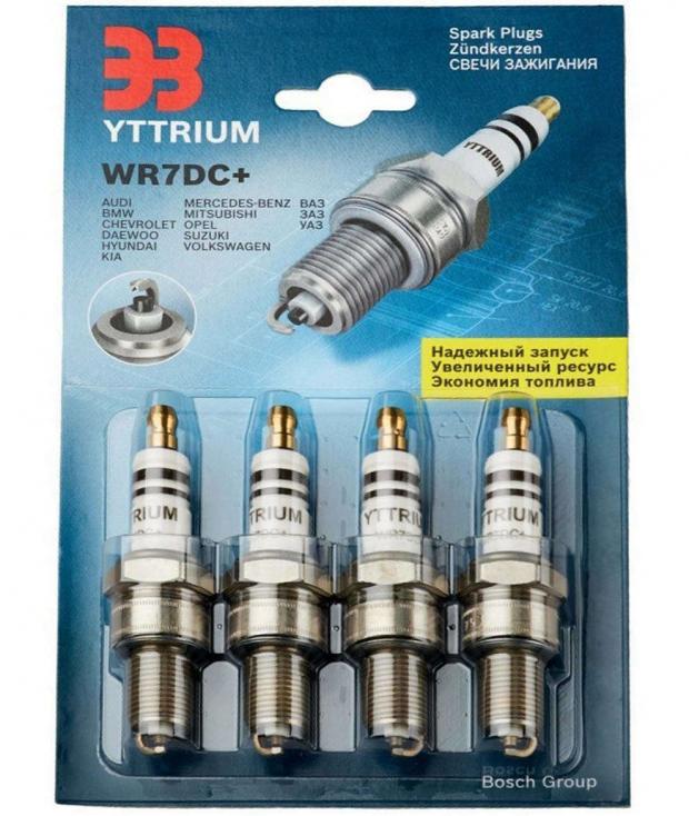 Свечи зажигания Bosch WR7DC+ Yttrium, 4 шт