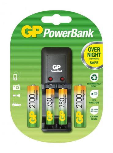 Устройство зарядное GP PowerBank PB330 + 4 аккумуляторные батареи 2А/3А