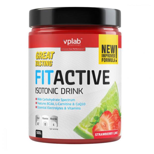 Напиток изотонический VPLab FitActive клубника-лайм, 500 г