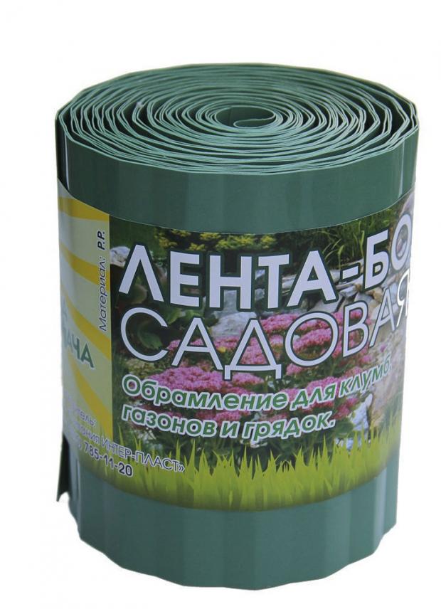 Лента бордюрная «Интер-Пласт» зеленая, 10х900 см