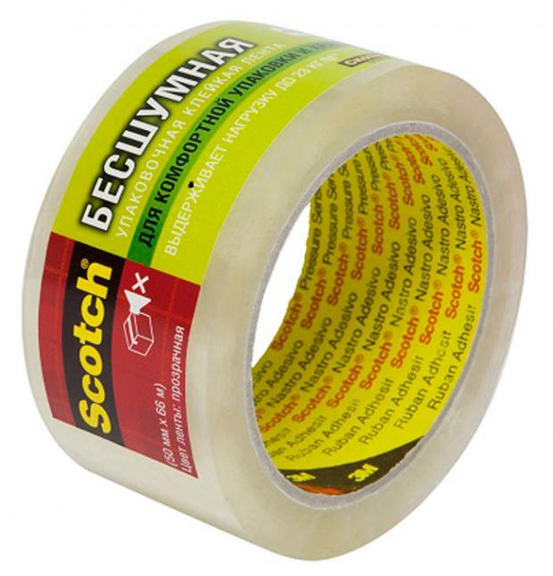 Лента клейкая Scotch Бесшумная, 50 мм x 60 м