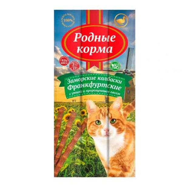 Лакомство для кошек «Родные корма» колбаски с уткой, 15 г