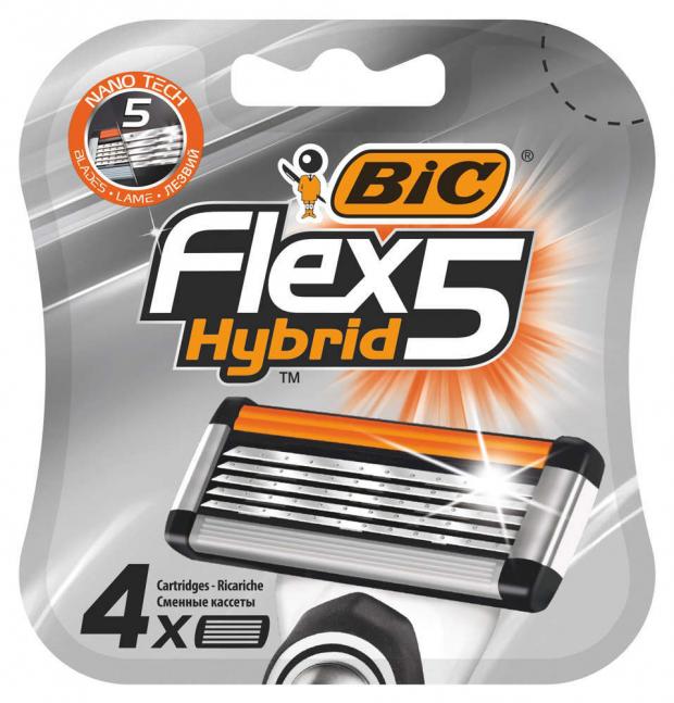 Сменные кассеты для бритья Bic Flex 5 Hybrid, 4 шт