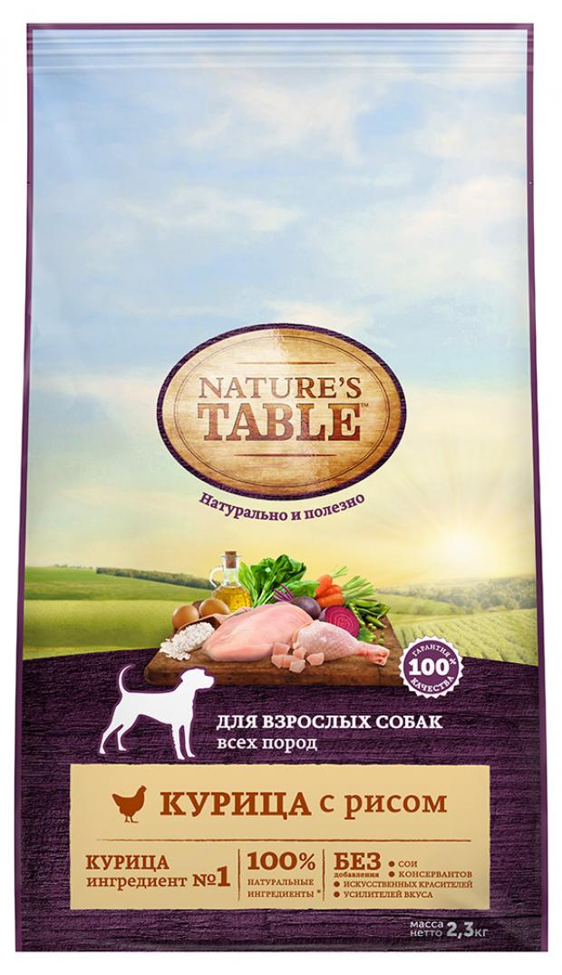Сухой корм для взрослых собак Nature's Table с курицей, 2,3 кг