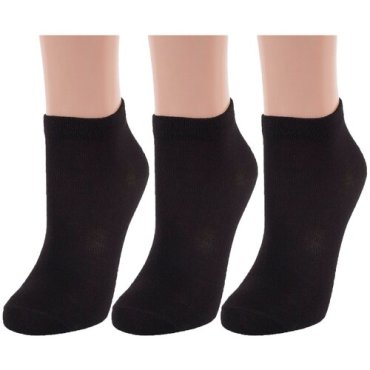 Комплект из 3 пар женских бамбуковых носков RuSocks (Орудьевский трикотаж) черные, размер 25