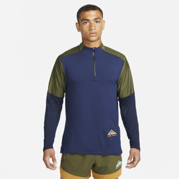 Мужская футболка для трейлраннинга с молнией на половину длины Nike Dri-FIT Trail - Синий