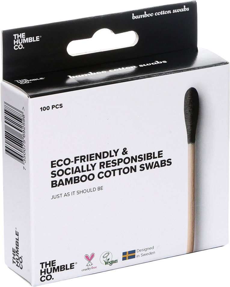 Палочки ватные Humble Natural Cotton Swabs Черная вата 100шт