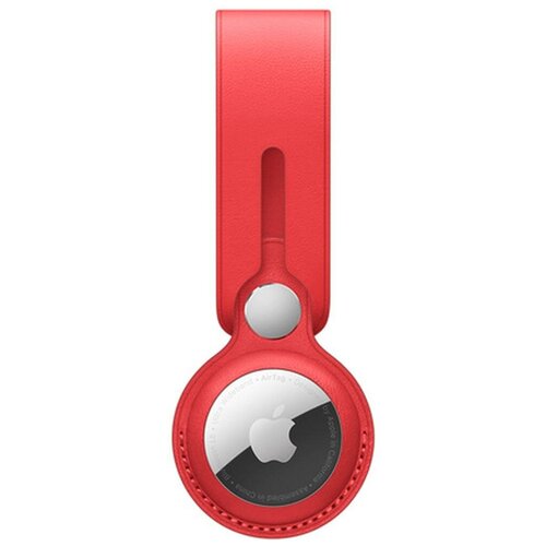 Кожанный брелок-подвеска для AirTag Leather Loop Red