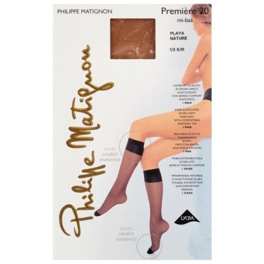 Капроновые гольфы Philippe Matignon Premiere 20 den mi-bas, размер 1/2 (S/M), playa nature