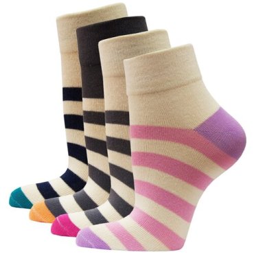Носки женские яркие с полоской HOSIERY 70451 р 23-25 (36-39 размер обуви) 4 пары
