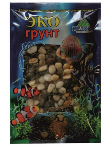 Грунт для аквариума ЭКОгрунт Феодосия галька, 7кг, разноцветный