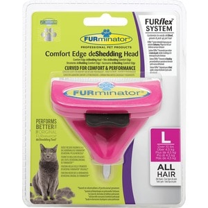 Насадка FURminator FURflex deShedding Head L Comfort Edge Large Cat All Hair против линьки для крупных кошек с любой длиной шерсти